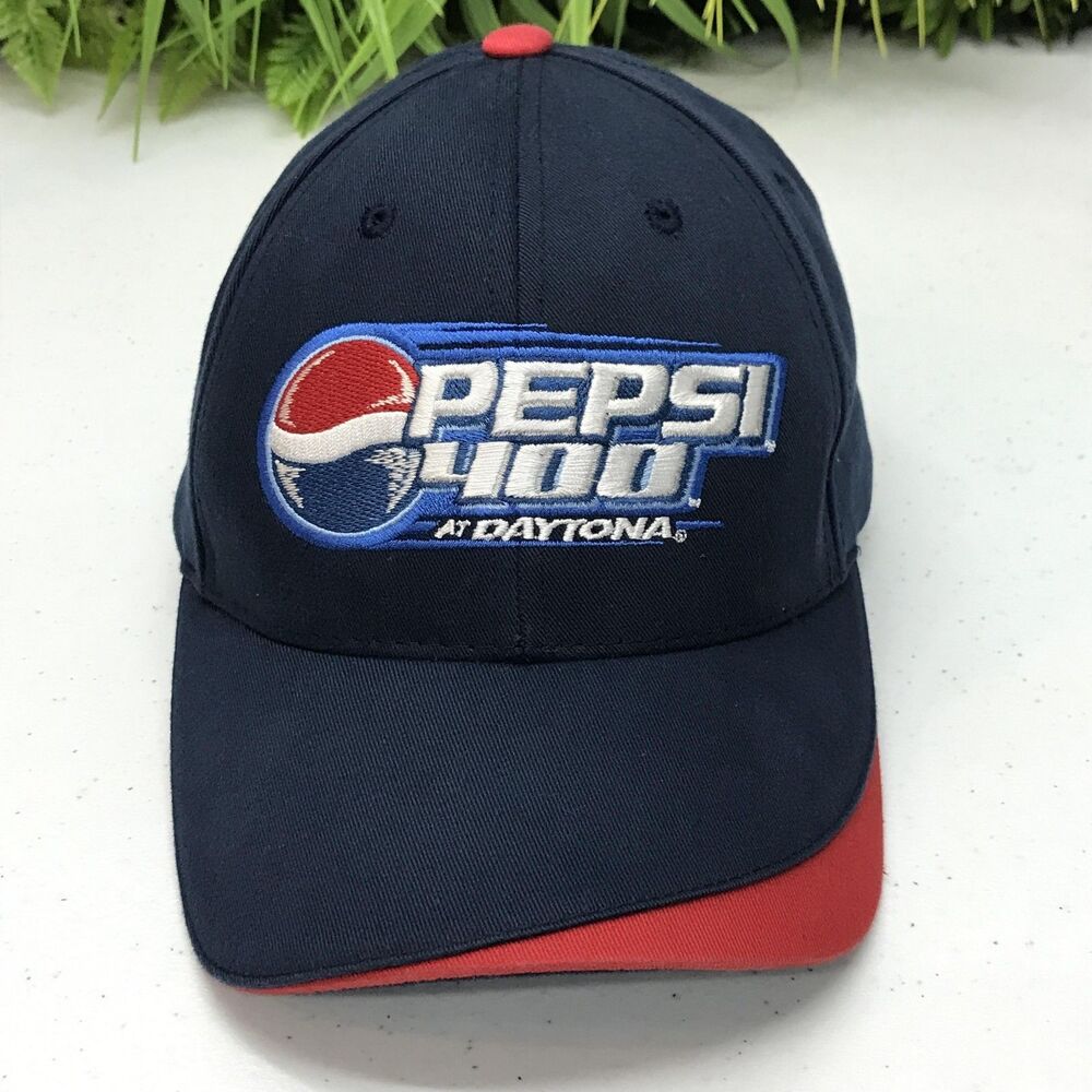 2006 Pepsi 400 at Daytona Hat Cap Strap Back Mens Navy Red NASCAR Racing Embroid
